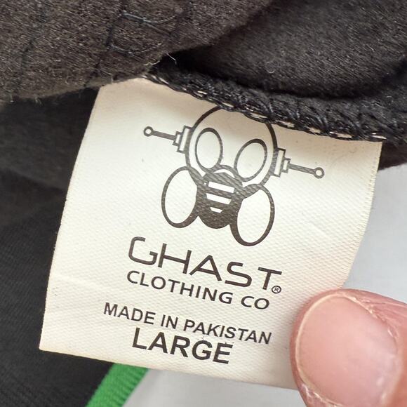 Ireland Track Jacket Mens Large Black Full Zip Irish Flag Stripes GHAST Satin - Picture 9 of 11